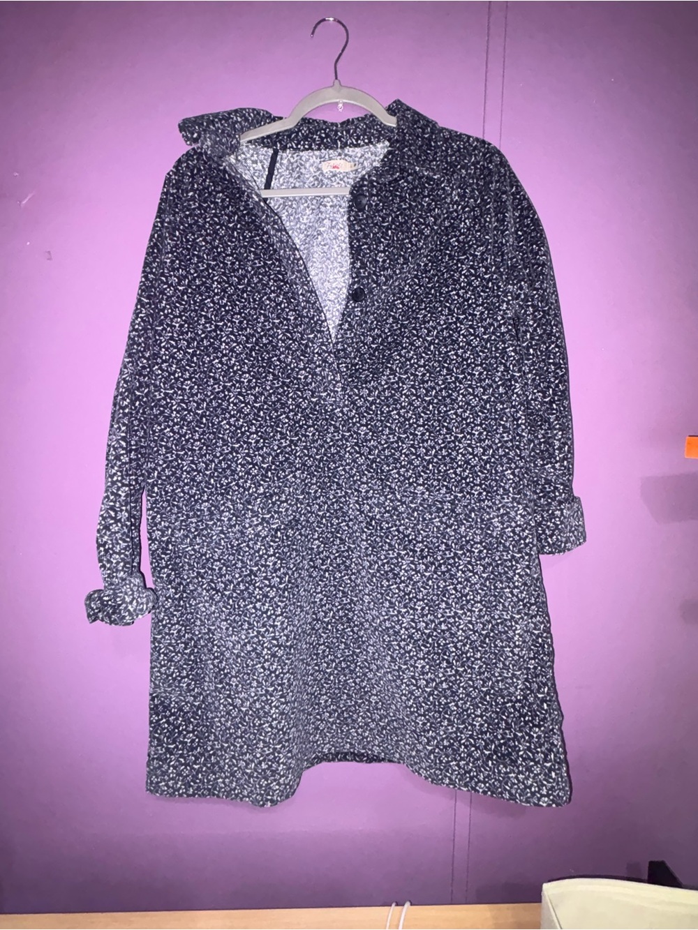 FAHERTY corduroy Women’s Navy Floral Shirt Jacket